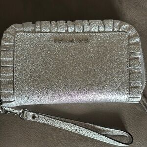Michael Kors Silver Wristlet